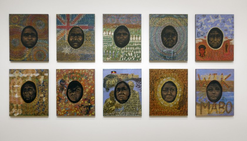 Julie Dowling (Australian / Badimaya, b. 1969) 'Federation series: 1901-2001' 2001 (installation view)