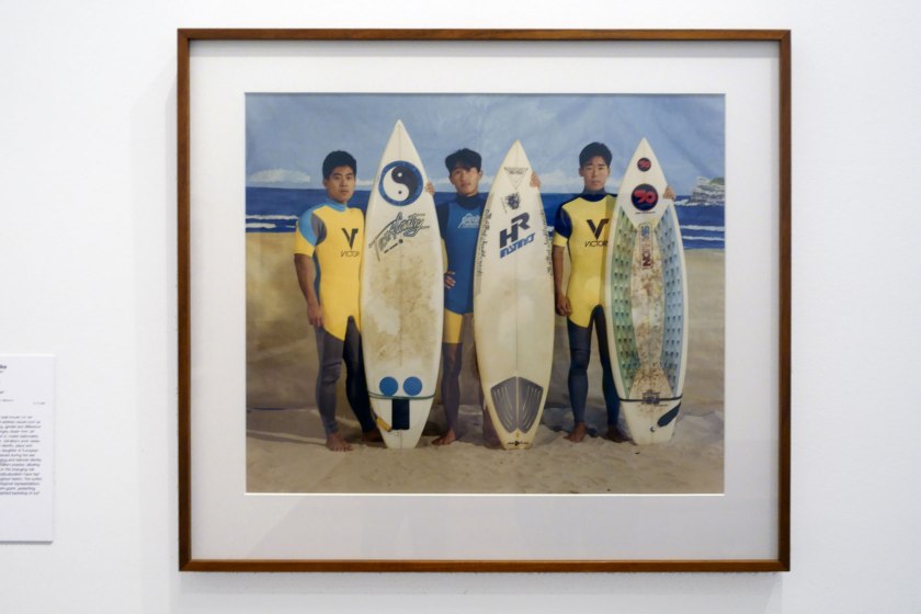 Anne Zahalka (Australian, b. 1957) 'The surfers' 1989 (installation view)