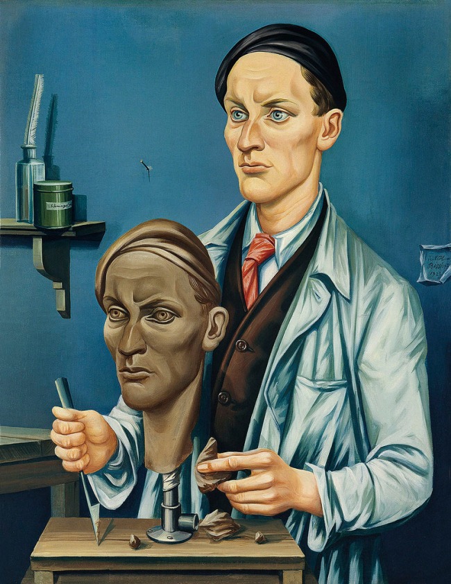 Julius Bissier. 'Bildhauer mit Selbstbildnis' (Sculptor with Self-portrait) 1928