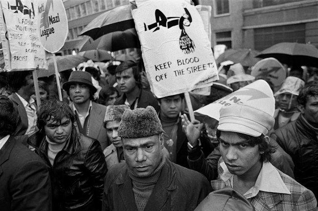 Paul Trevor (British, b. 1947) 'Leadenhall Street, London, 14 May 1978. Thousands of Bengalis follow the coffin of Altab Ali from Whitechapel to Hyde Park, organised by the Action Committee Against Racial Attacks' 1978