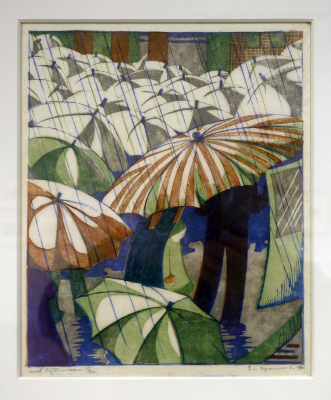 Ethel Spowers (Australian, 1890-1947) 'Wet afternoon' 1930 (installation view)