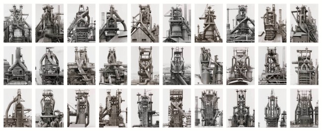 Bernd and Hilla Becher (German, active 1959-2007) 'Blast Furnaces (United States, Germany, Luxembourg, France, and Belgium)' 1968-1993
