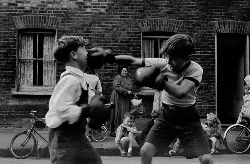 Frank Horvat (Italian, 1928-2020) 'Boxing fight between children, Cockney Borough of Lambeth, London, England' 1955
