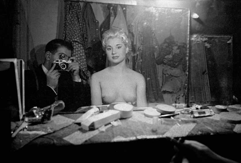 Frank Horvat (Italian, 1928-2020) 'Self-portrait with stripper, The Sphinx, Paris' 1956