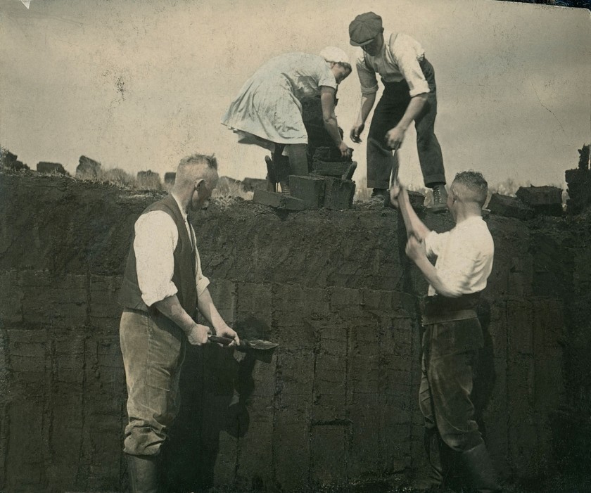 Jürgen Friedrich Mahrt (German, 1882-1940) 'Making baked peat on Hartshoper Moor' c. 1930