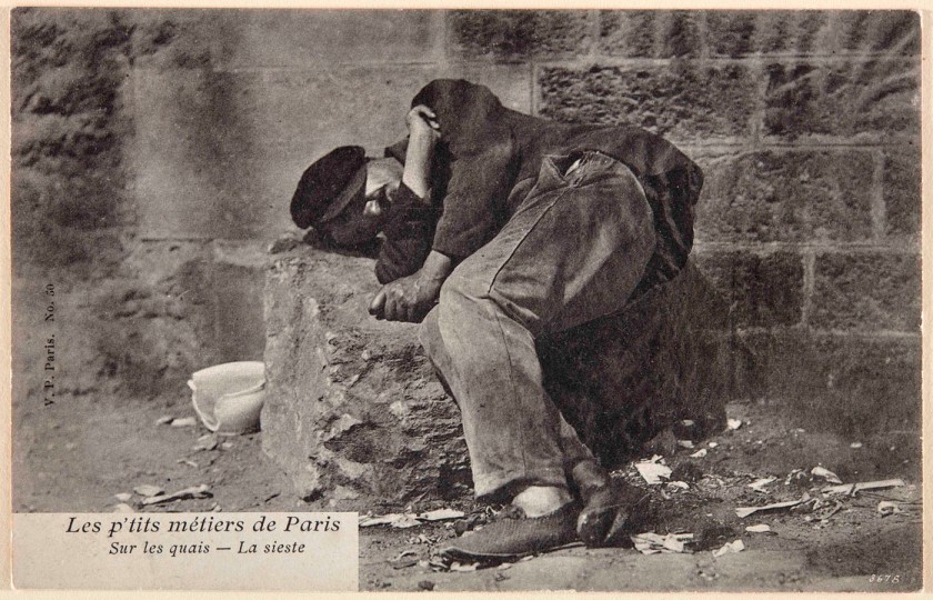 Eugène Atget (French, 1857-1927) 'Sur les quais – La sieste / Les p'tits métiers de Paris' c. 1898-1900