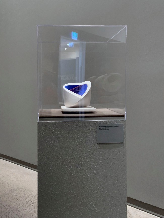 Barbara Hepworth (British, 1903-1975) 'Sculpture with Colour (Deep Blue and Red) [6]' 1940 (installation view)