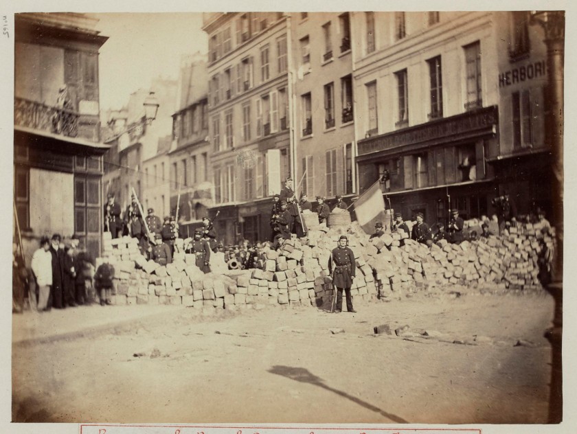 Unknown photographer (French) 'Barricade de la Rue de la Roquette, Place de Bastille' 18 March 1871