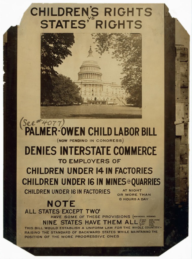 Lewis Hine (American, 1874-1940) 'Children's Rights vs States' Rights' 1913-1914