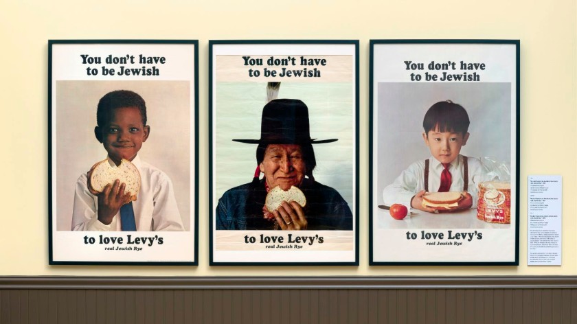 Installation view of ads from the "You don't have to be Jewish to love Levy's real Jewish Rye" campaign