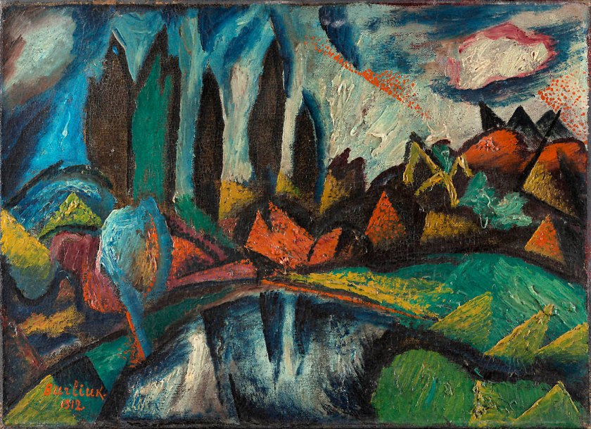 Davyd Burliuk (Ukrainian, 1882-1967) 'Landscape' 1912