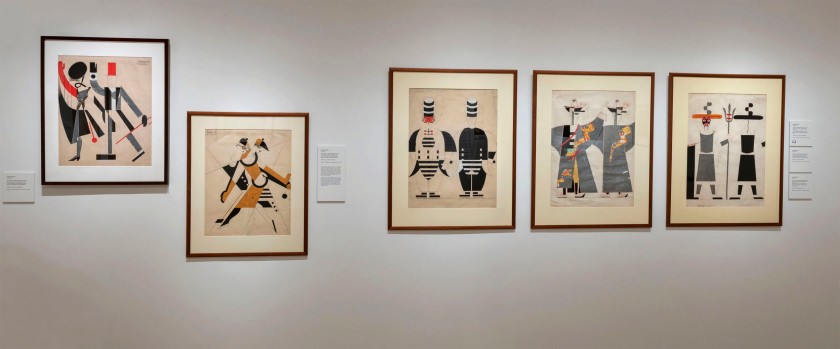 Installation view of the exhibition 'In the Eye of the Storm: Modernism in Ukraine, 1900-1930s' at the Thyssen-Bornemisza Museum, Madrid showing the work of  Anatol Petrytskyi