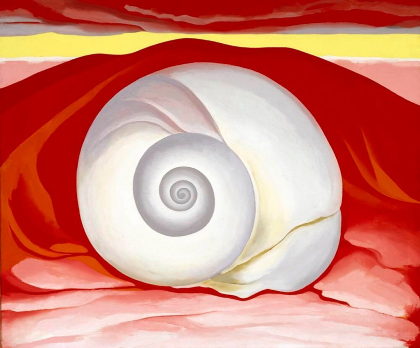 Georgia O'Keeffe (American, 1887-1986) 'Red Hill and White Shell' 1938
