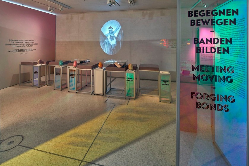Installation view of the exhibition 'TO BE SEEN: Queer Lives 1900-1950' at the Munich Documentation Center for the History of National Socialism