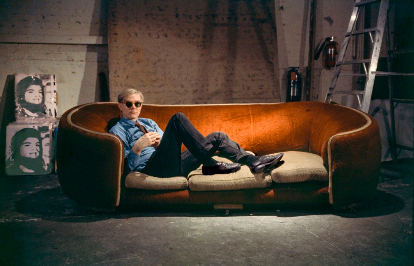 Bob Adelman (American, 1930-2016) 'Andy Warhol on the red couch at the Factory, New York' 1964