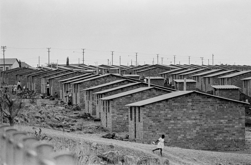 Ernest Cole (South African, 1940-1990) 'SOUTH AFRICA. Mamelodi. 1960s. Typical location has acres of identical four-room houses on nameless streets. Many are hours by train from city jobs' 1960-1966