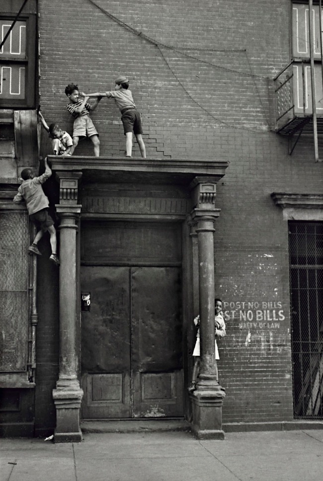 Helen Levitt (American, 1913-2009) 'New York (Boys fighting on a pediment)' c. 1940