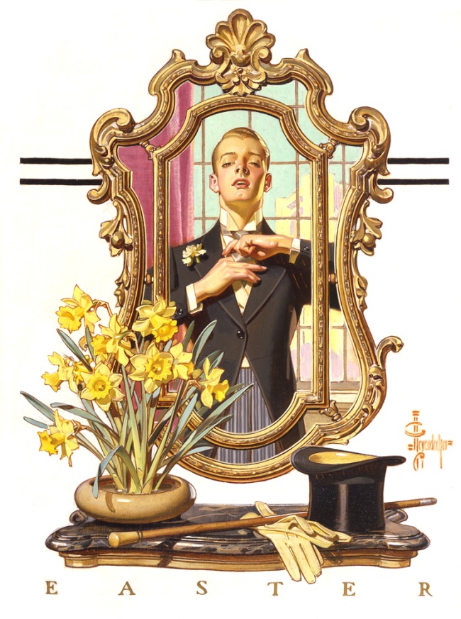 J.C. Leyendecker (American, 1874-1951) 'Easter – Man in the Mirror' 1936