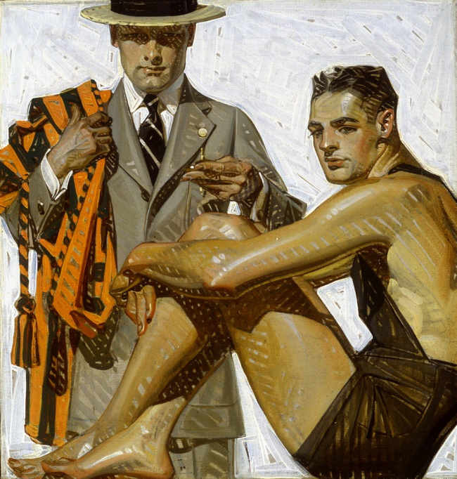 J.C. Leyendecker (American, 1874-1951) 'Record Time, Cool Summer Comfort' c. 1920