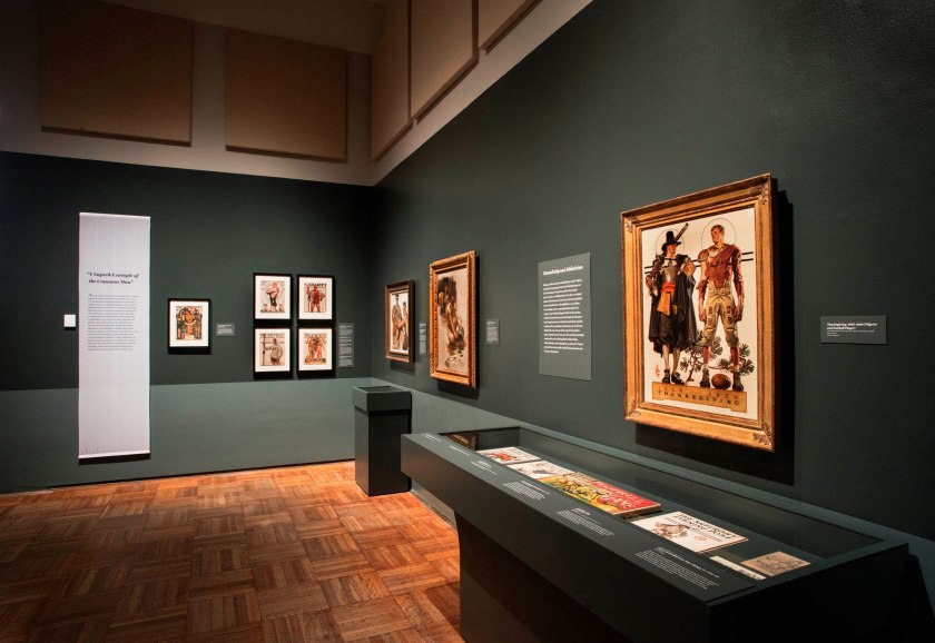 Installation view of the exhibition 'Under Cover: J.C. Leyendecker and American Masculinity' at the New-York Historical Society