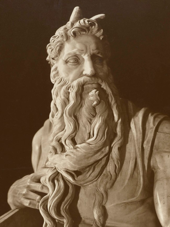 Adolphe Braun (French, 1811-1877) 'Rome: Detail of Michelangelo's Moses' c. 1875 (detail)