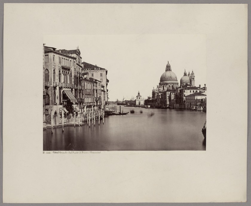 Giorgio Sommer (Italian born Germany, 1834-1914) (attributed) 'Venice: View of the Canal Grande and Santa Maria della Salute from the Ponte della Carità' c. 1860-1870