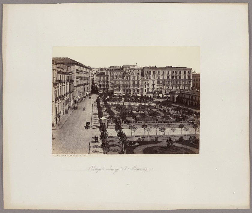 Giorgio Sommer (Italian born Germany, 1834-1914) (attributed) 'Naples: Largo del Municipio' c. 1860-1870