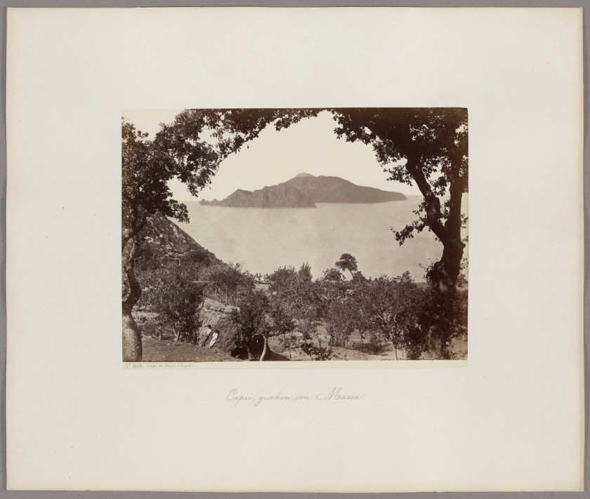 Giorgio Sommer (Italian born Germany, 1834-1914) (attributed) 'Naples: View of Capri from Massa Lubrense' c. 1860-1865
