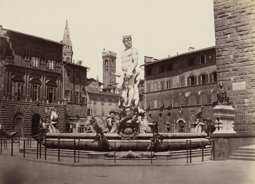 Giorgio Sommer (Italian born Germany, 1834-1914) 'Florence: Fountain of Neptune' c. 1860-1870