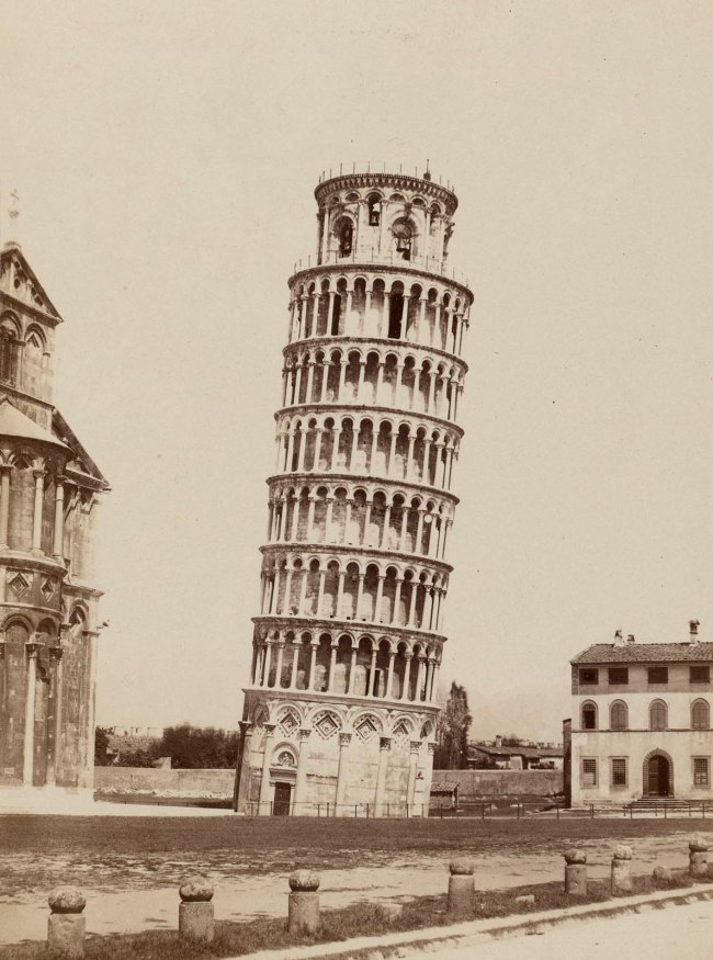 Enrico Van Lint (Italian, 1808-1884) 'Pisa: The Leaning Tower' c. 1855