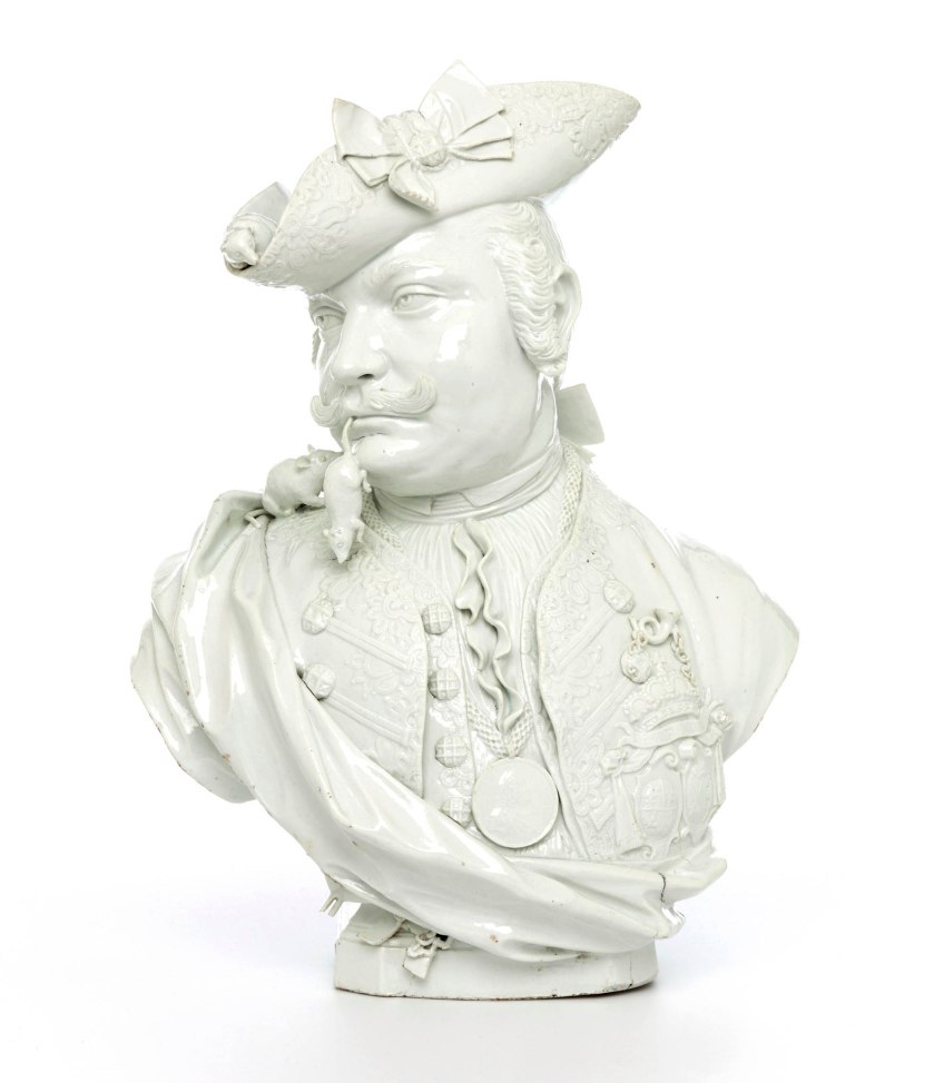 Johann Joachim Kändler (modeller) Royal Saxon Porcelain Manufactory (manufacturer, Meissen, Germany) 'Portrait bust, 'Baron Schmiedel'' 1739