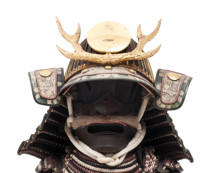 Unknown maker (Japan, Edo period) 'Suit of armour and horse tack, possibly insignia of samurai officer Koma Kaemon of Bizen clan' Possibly 1775 (detail)