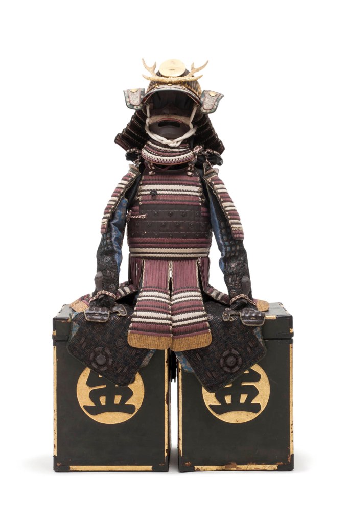 Unknown maker (Japan, Edo period) 'Suit of armour and horse tack, possibly insignia of samurai officer Koma Kaemon of Bizen clan' Possibly 1775