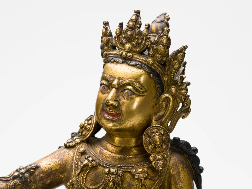 Gelugpa school (China, Ming dynasty, Yongle reign) 'Figures (2), Sino-Tibetan deities, Brahma and Chandra, from Vajrabhairava group' 1403-1424 or Xuande reign, 1426-1435 (detail)