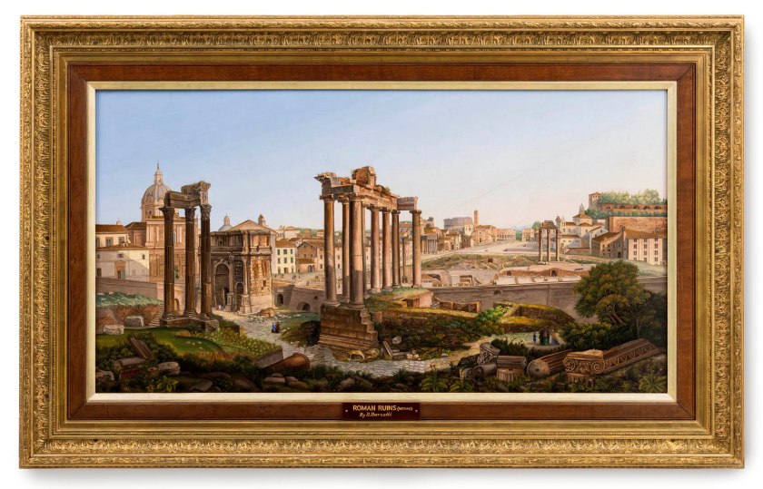 Biagio Barzotti (Italian, 1835-1908)(maker, Rome, Italy) 'Roman Ruins' c. 1876