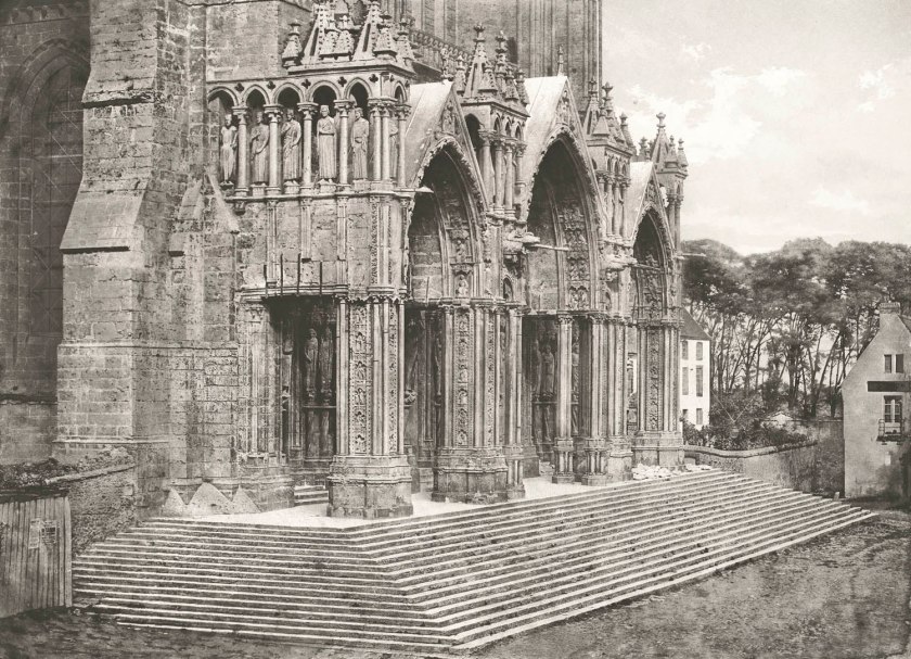 Charles Nègre (French, 1820-1880) 'Cathédrale de Chartres – Portique du Midi XIIe Siècle' c. 1854, printed c. 1857