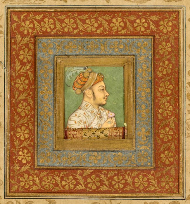 Attributed to Balchand (Indian, active 1595 - c. 1650) 'Portrait of Murad Bakhsh (1624-1661)' c. 1635; borders c. 1700s