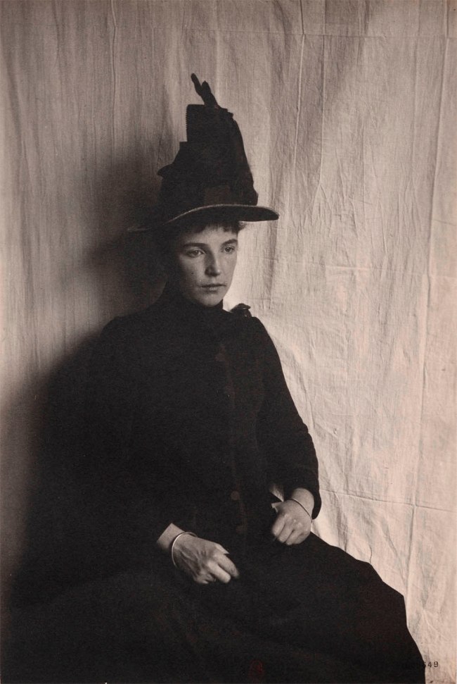 Hippolyte Blancard (French, 1843-1924) 'Mademoiselle L. Vulliemin, à mi-corps, la tête couverte d’un chapeau' (Miss L. Vulliemin, half-length, head covered with a hat) 1889