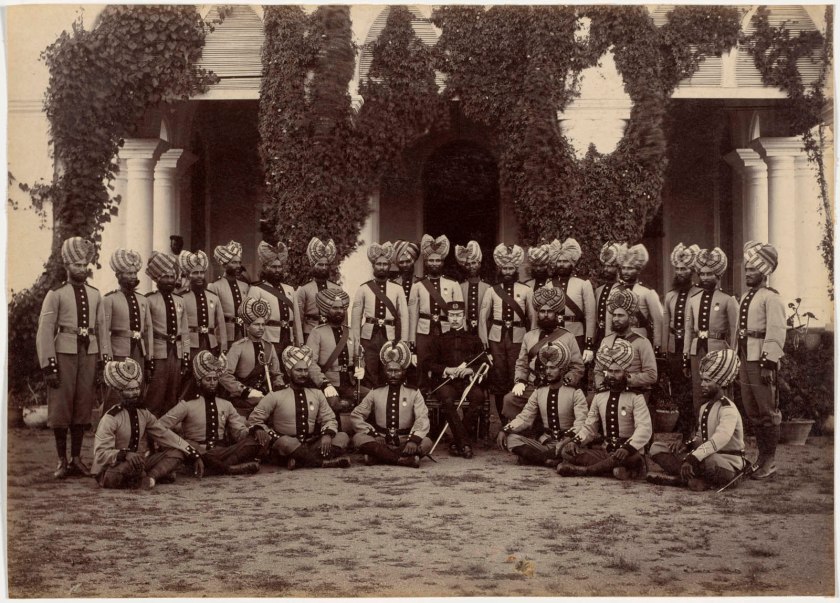 Raja Deen Dayal (Indian, 1844-1905) 'Detachment of Bhopal Battalion at Indore' 1886