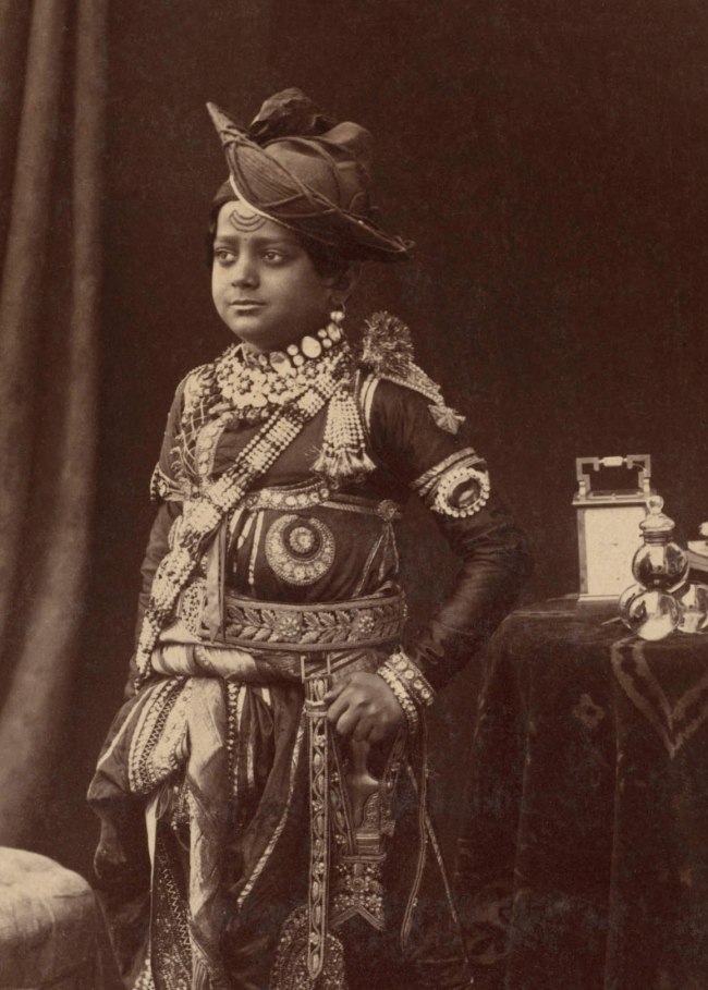 Raja Deen Dayal (Indian, 1844-1905) 'His Highness Maharaja Scindia of Gwalior' 1887 (detail)