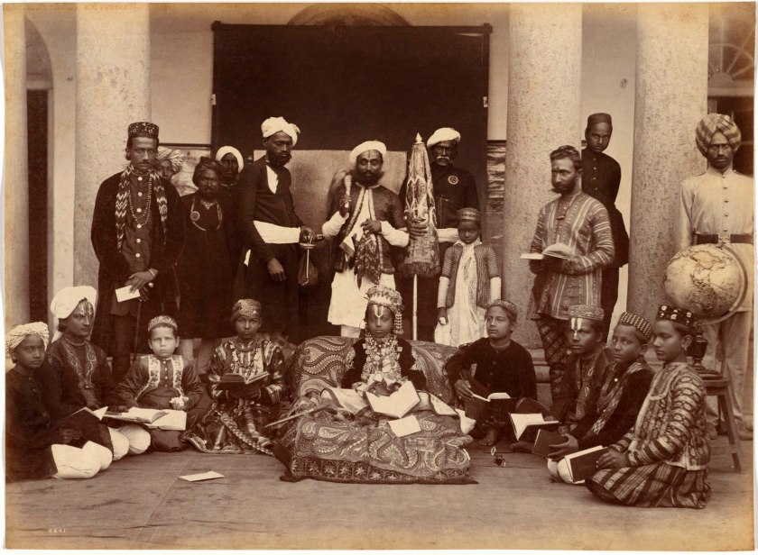 Raja Deen Dayal (Indian, 1844-1905) 'Maharaja of Rewa and Classmates' 1886