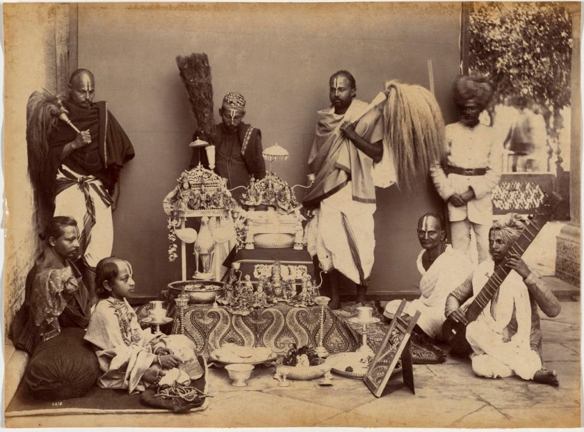 Raja Deen Dayal (Indian, 1844-1905) 'Maharaja of Rewa in Prayer' 1886