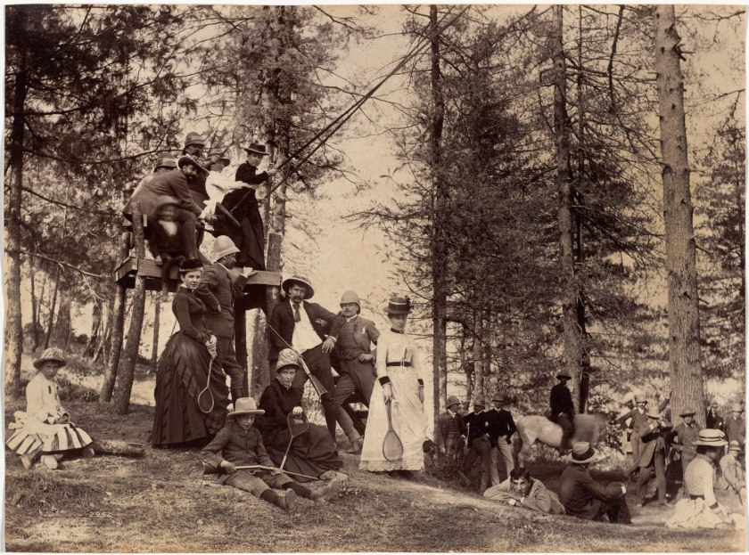 Raja Deen Dayal (Indian, 1844-1905) 'Picnic party, Mashobra' 1887