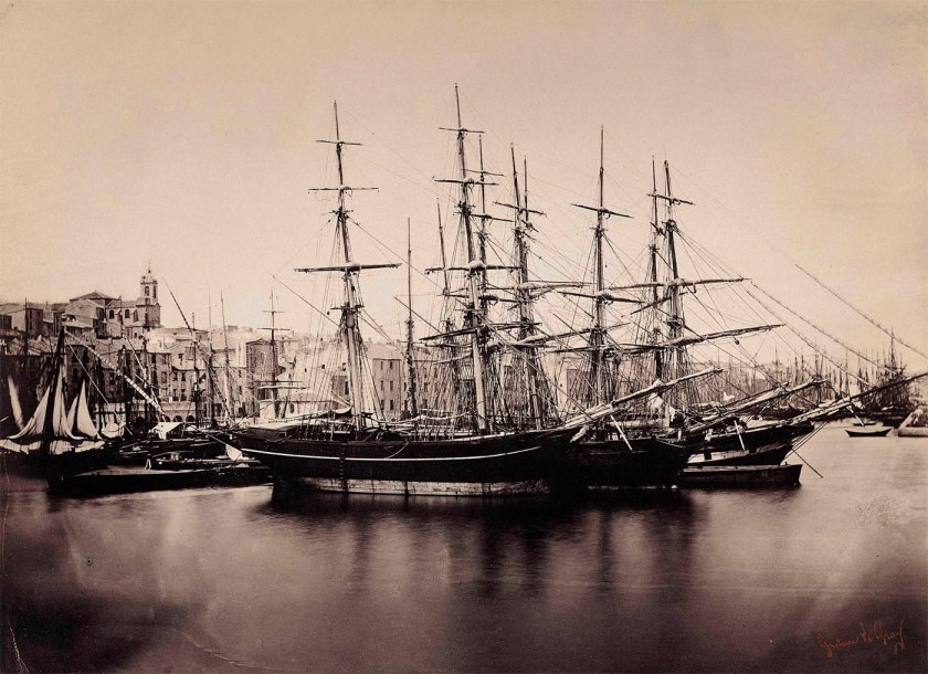 Gustave Le Gray (French, 1820-1884) 'Groupe de navires - Sète - Méditerranée - No. 10' (Group of ships - Sète - Mediterranean - No. 10) 1857