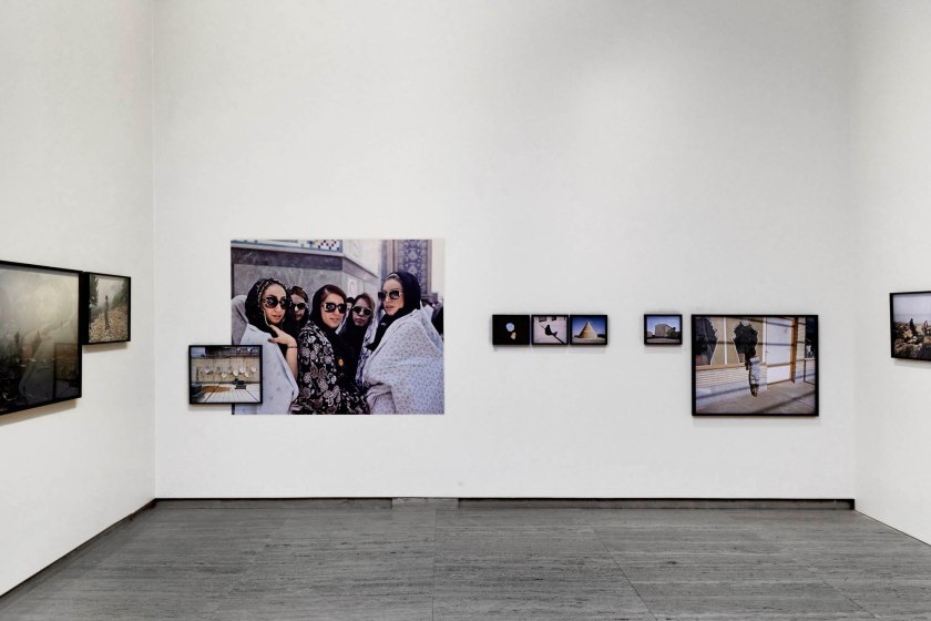 Installation view of the exhibition 'Hoda Afshar: A Curve is a Broken Line' at the Art Gallery of New South Wales, 2023 showing work from the series 'In the exodus, I love you more' 2014- ongoing