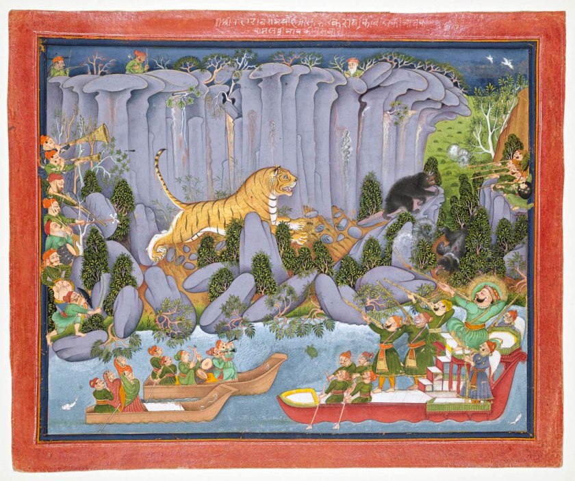 Unknown artist (Indian) 'Tiger Hunt of Ram Singh II' c. 1830-1840