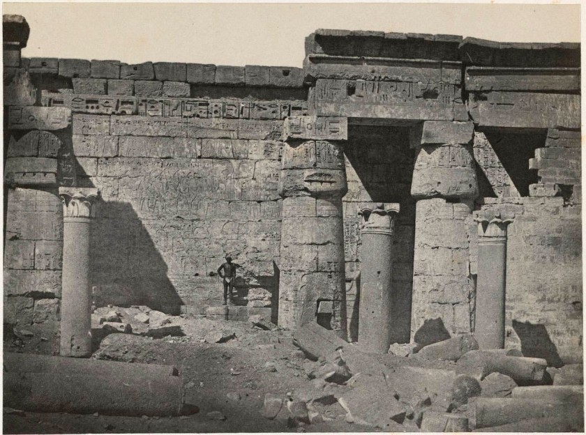 Maxime Du Camp (French 1822-1894) 'Peristyle of the Palace of Rameses III, Medinet Habu, Thebes' 1849-1851, printed 1852