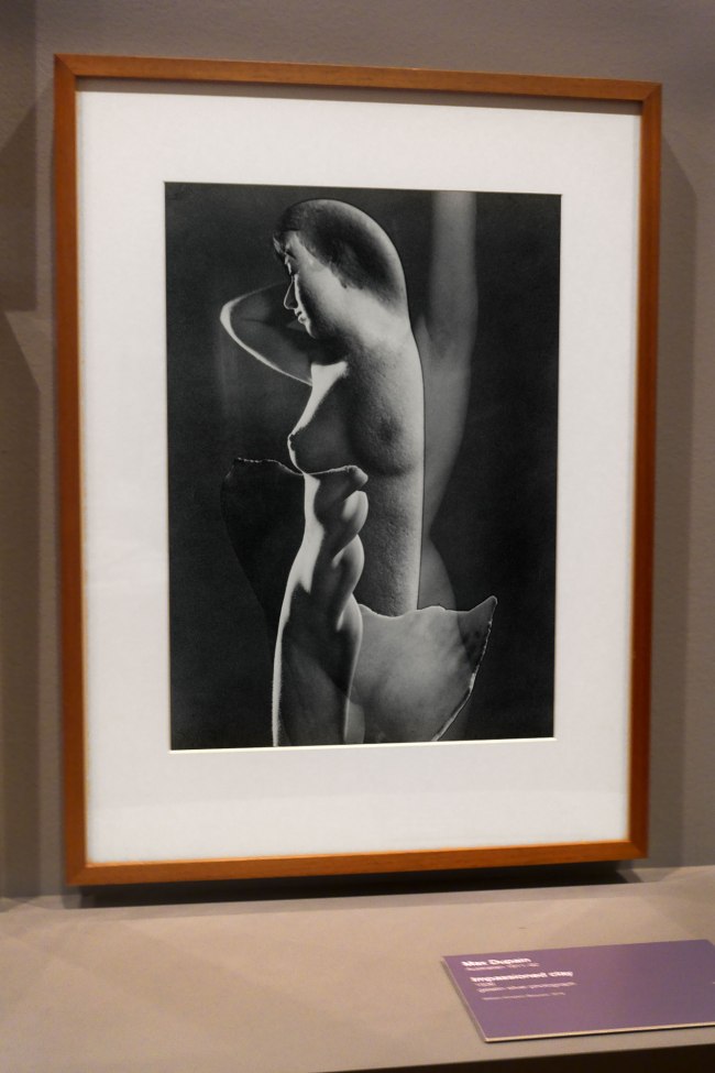 Installation view of the exhibition 'Photography: Real & Imagined' at The Ian Potter Centre: NGV Australia, Melbourne showing Max Dupain's 'Impassioned clay' (1936)