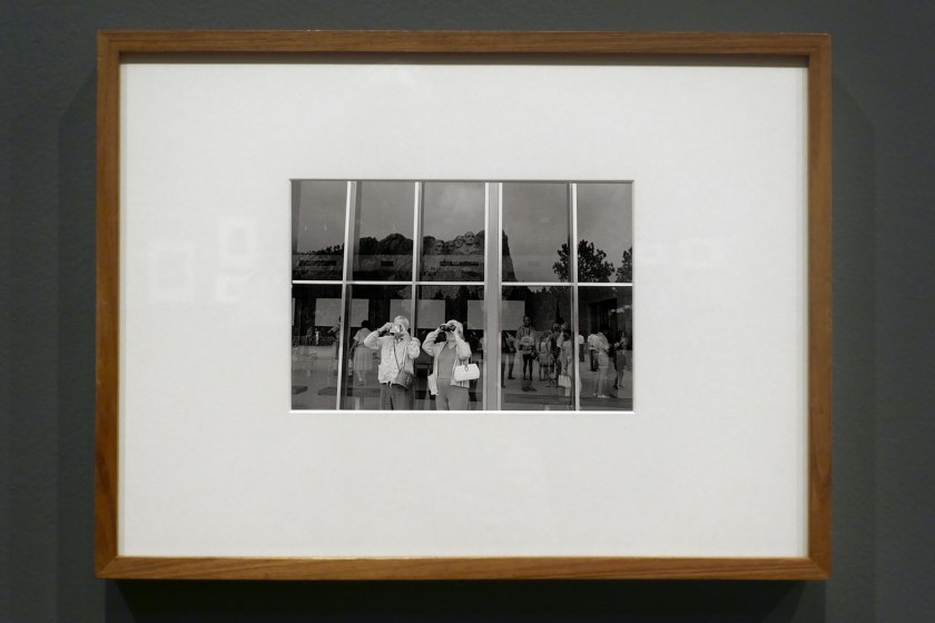 Installation view of the exhibition 'Photography: Real & Imagined' at The Ian Potter Centre: NGV Australia, Melbourne showing Lee Friedlander's 'Mount Rushmore' (1969)