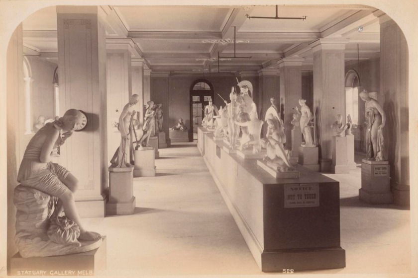 Charles Rudd (Australian 1872-1900) 'Statuary Gallery, Melbourne Public Library' 1886-1887